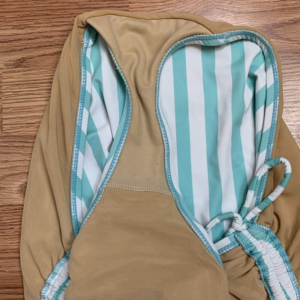 Swim by Cacique women's size 16 new swim suit bottoms high waist teal stripe blu - Picture 7 of 7
